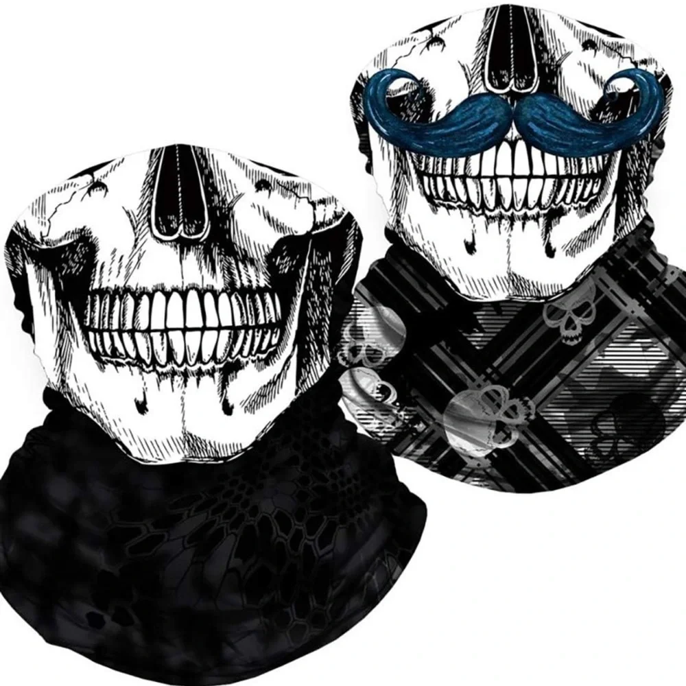 Doerix Skeleton Multi functional Headwear Neck Gaitor 2 Pack New